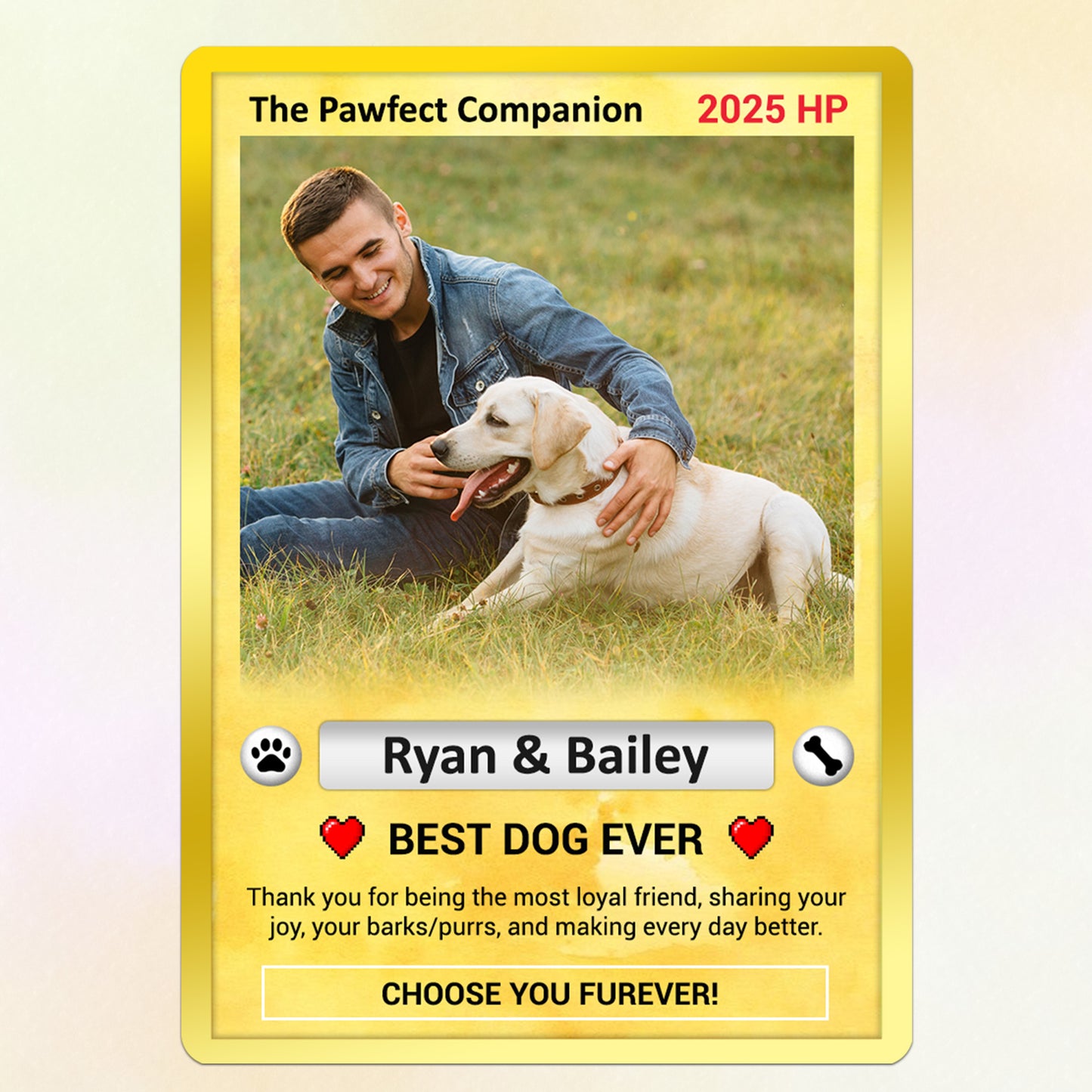 Pixel Characters Custom Pokémon Card for Pet Lovers, Anime-style Inspired Personalized Pokémon Card for Dog Dad Dog Mom - CPC-18