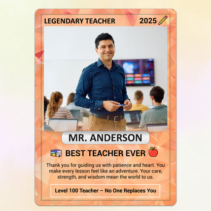 Custom Pokemon Cards Teacher Appreciation, Change Your Photo to Ghibli Style, Thank You Teacher Gift, Personalized Pokemon Cards - CPC-63