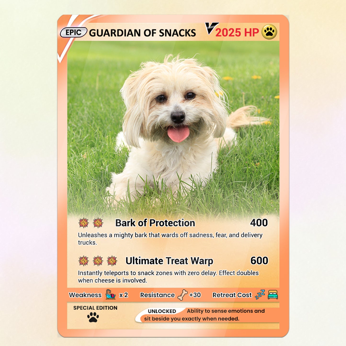Custom Pokémon Card for Pet Lovers, Personalized Pokémon Card with Pet Photo for Dog Mom Cat Mom Dog Dad Cat Dad - CPC-57