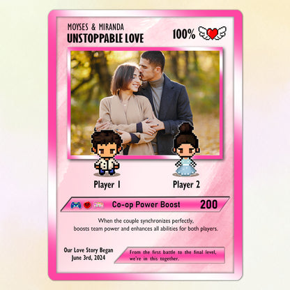 Custom Pokemon Card by Art Pixel Characters for Couple - Anime-Inspired Ghibli Aesthetic Pocket Monster Gift - CPC-22