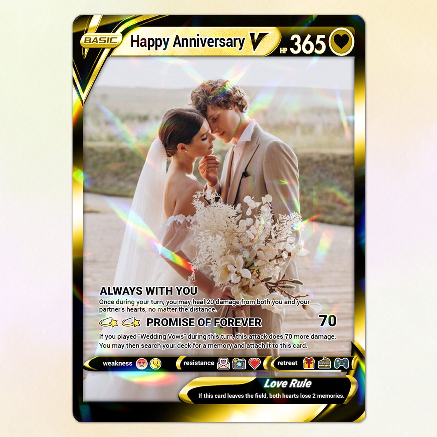 Happy Anniversary Personalized Pokémon Card, Anime Style Custom Pokémon Cards - CPC-03