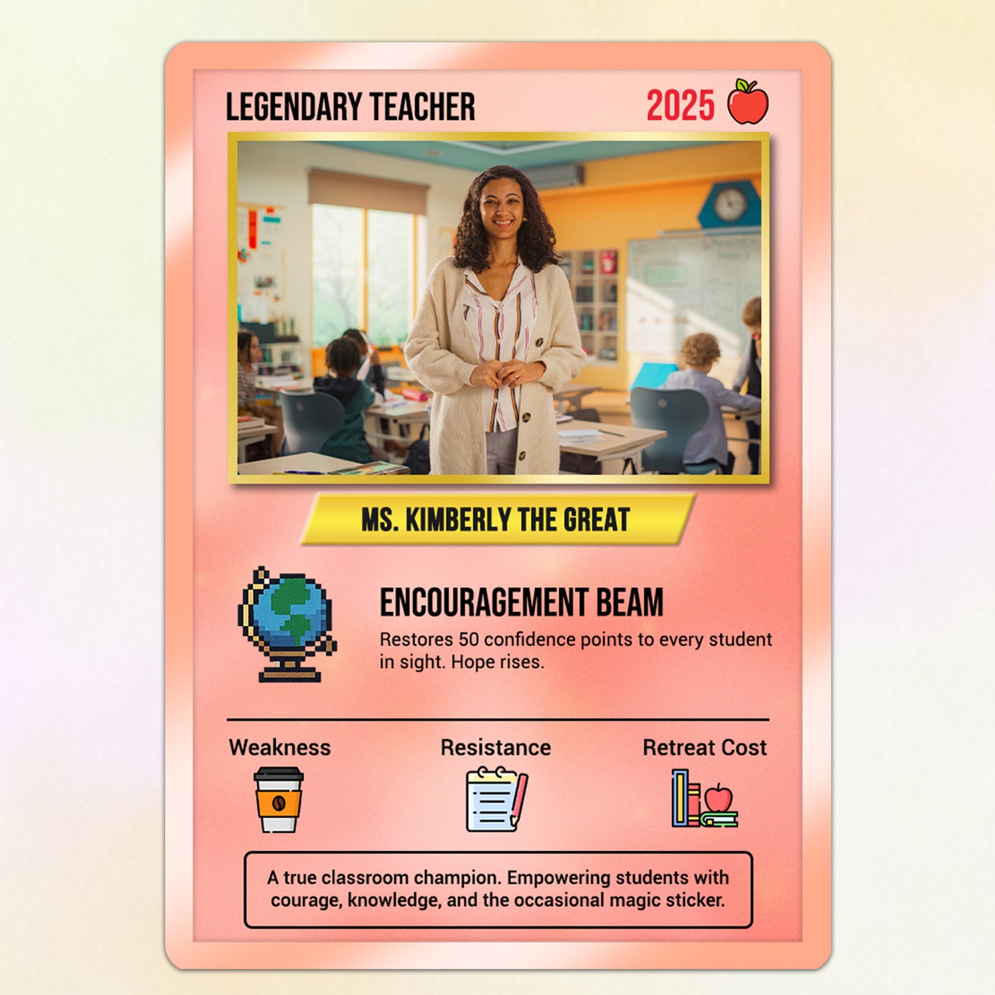 Custom Pokemon Cards Teacher Appreciation, Change Your Photo to Ghibli Style, Thank You Teacher Gift, Personalized Pokemon Cards - CPC-64