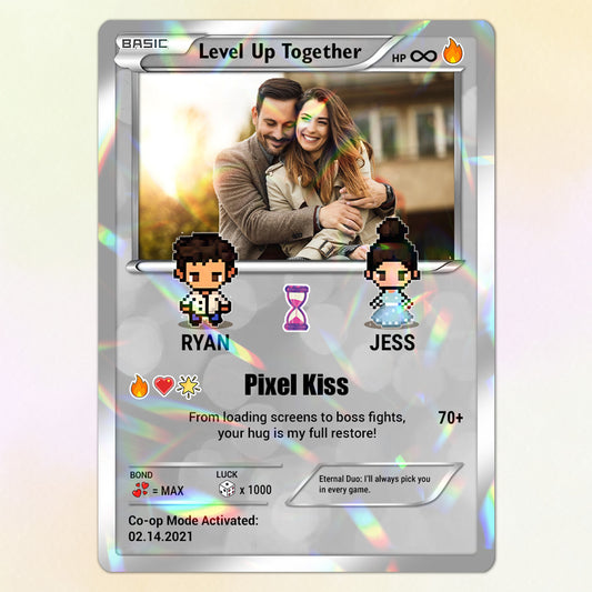 Pixel Characters & Anime Transformation Custom Pokemon Card - Personalized Poke Card for Couples - CPC-51