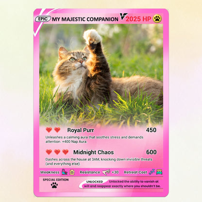 Custom Pokémon Card for Pet Lovers, Personalized Pokémon Card with Pet Photo for Cat Dad Cat Mom - CPC-35