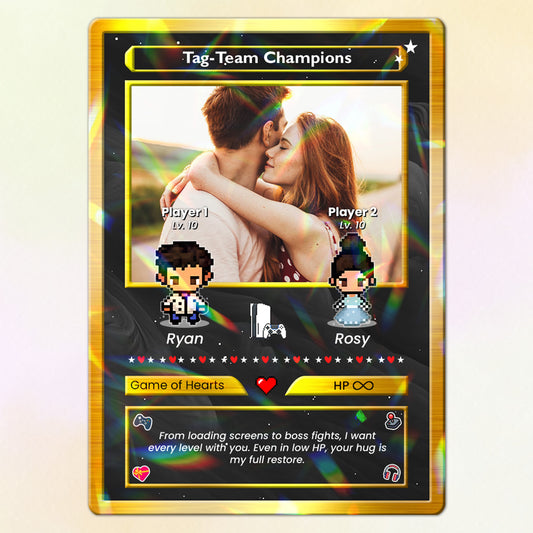 Anime Transformation Custom Pokemon Card - Personalized Poke Card for Couples - Custom by Pixel Characters - CPC-42