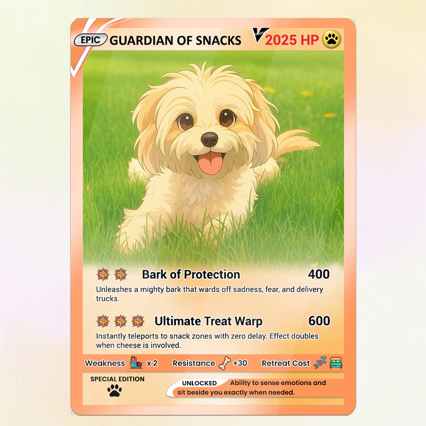 Custom Pokémon Card for Pet Lovers, Personalized Pokémon Card with Pet Photo for Dog Mom Cat Mom Dog Dad Cat Dad - CPC-57
