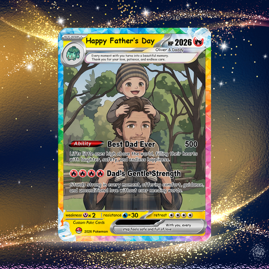 2026 Father's Day Custom Pokemon Card - Anime-Inspired Personalized Pokemon Card for Dad - Perfect Gift for Dad - CPC-107.A