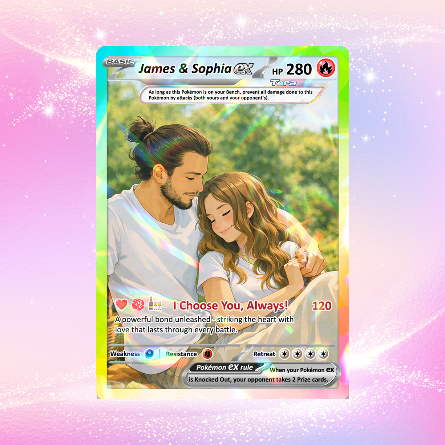 Custom Pokémon Cards with Anime Picture, Personalized Poke Cards Animated Style Gifts for Him and Her - CPC-04.B
