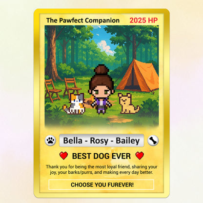 Pixel Characters Custom Pokémon Card for Pet Lovers, Anime-style Inspired Personalized Pokémon Card for Dog Dad Dog Mom - CPC-18