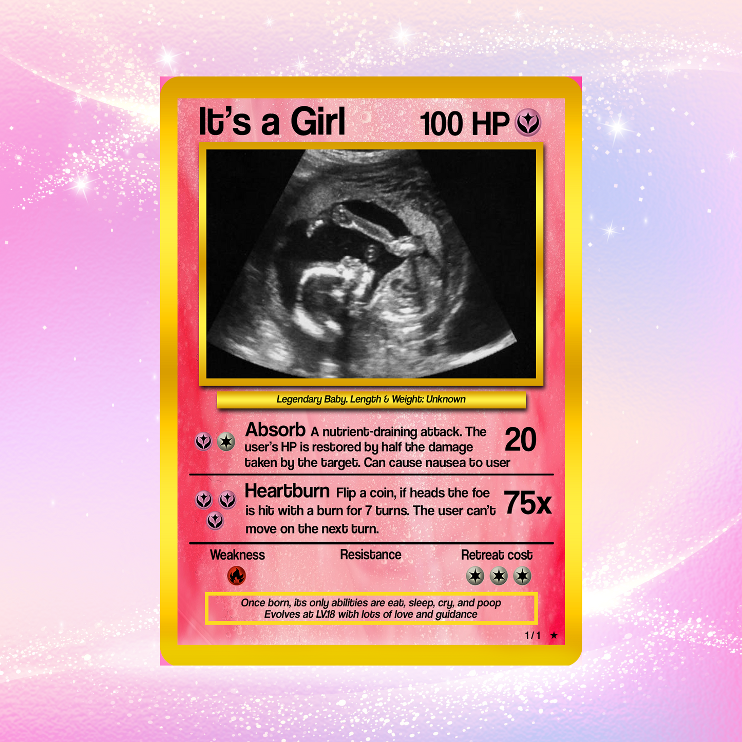 Baby Announcements Custom Pokemon Card, Pregnancy Announcement Personalized Pokemon Card, Custom Poke Card Gift for Him and Her, Birth Announcement Cards - CPC-52