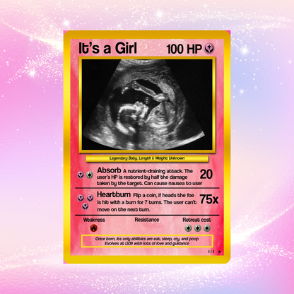 Baby Announcements Custom Pokemon Card, Pregnancy Announcement Personalized Pokemon Card, Custom Poke Card Gift for Him and Her, Birth Announcement Cards - CPC-52