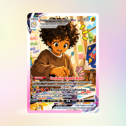 Back to School Personalized Pokémon Card - Custom Pokémon Card with Anime Picture for Kids, Students - First Day of School Gift from Parents - CPC-BTS-02