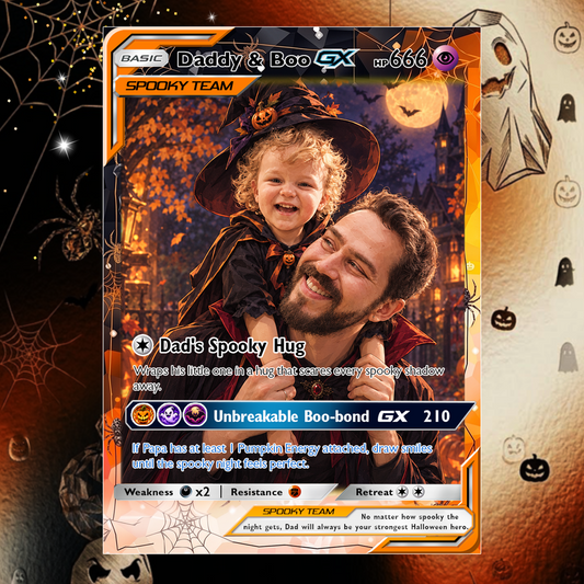 Custom Pokémon Card for Boyfriend & Husband, Halloween Anime Transformation Metal Card, Personalized Romantic Gift for Him, Custom Halloween Gift from Wife & Girlfriend - CPC-hlw-08