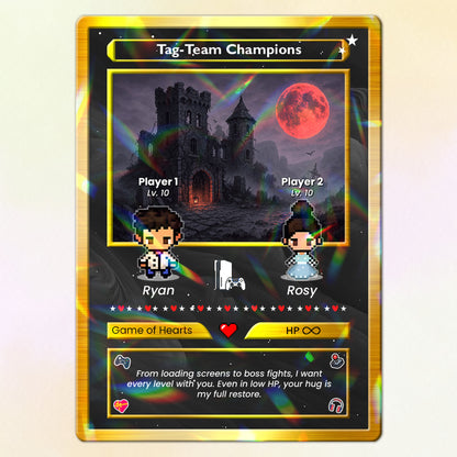 Anime Transformation Custom Pokemon Card - Personalized Poke Card for Couples - Custom by Pixel Characters - CPC-42