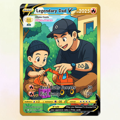 Best Dad Ever Pokemon Card, Custom Pokemon Card  - Anime-Inspired Personalized Pokemon Card for Dad - Perfect Gift for Dad - CPC-50