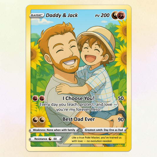 Best Dad Ever Pokemon Card, Custom Pokemon Card  - Anime-Inspired Personalized Pokemon Card for Dad - Perfect Gift for Dad - CPC-58