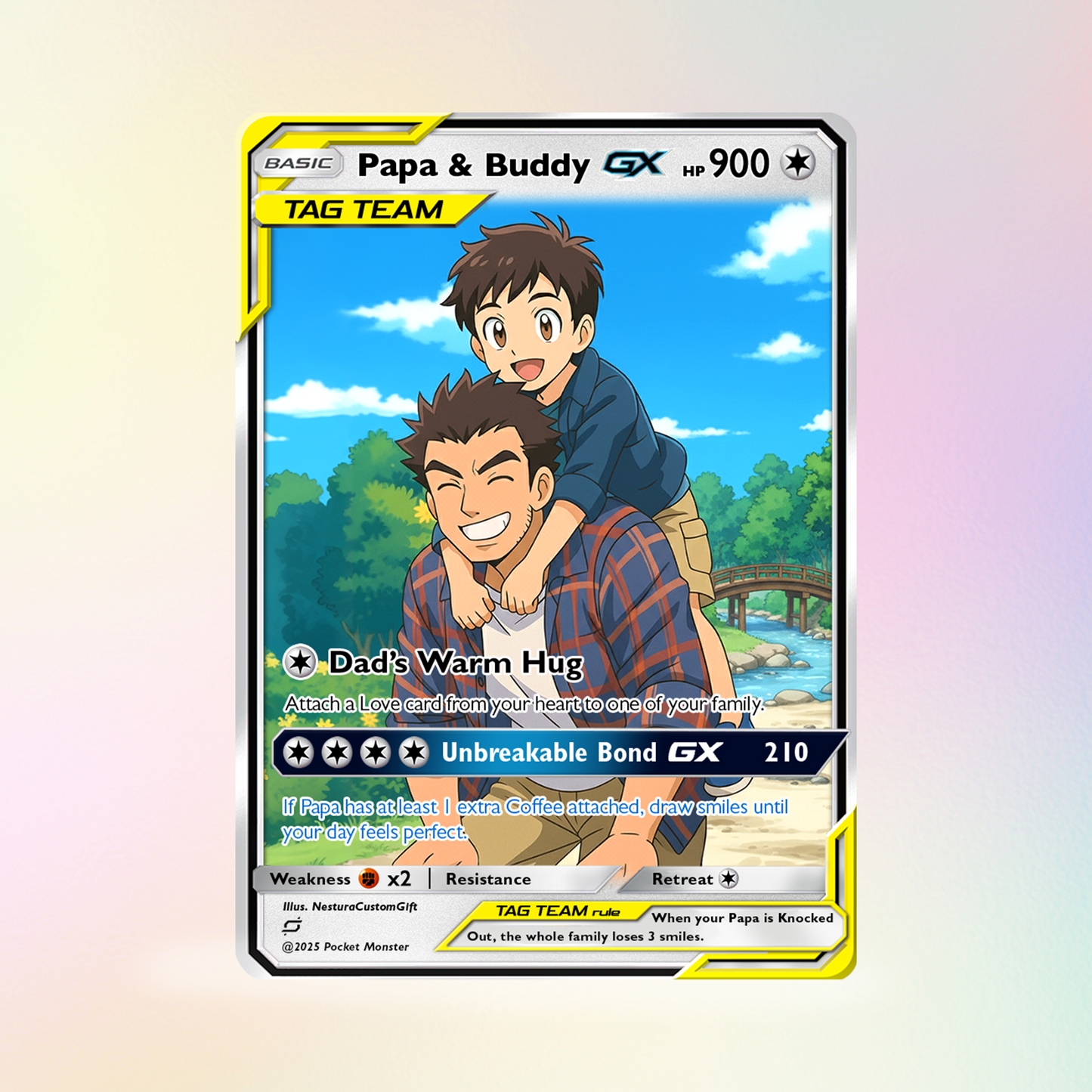 Custom Pokemon Card for Dad - Anime-Inspired Personalized Pokemon Card for Dad - Perfect Gift for Dad - CPC-60