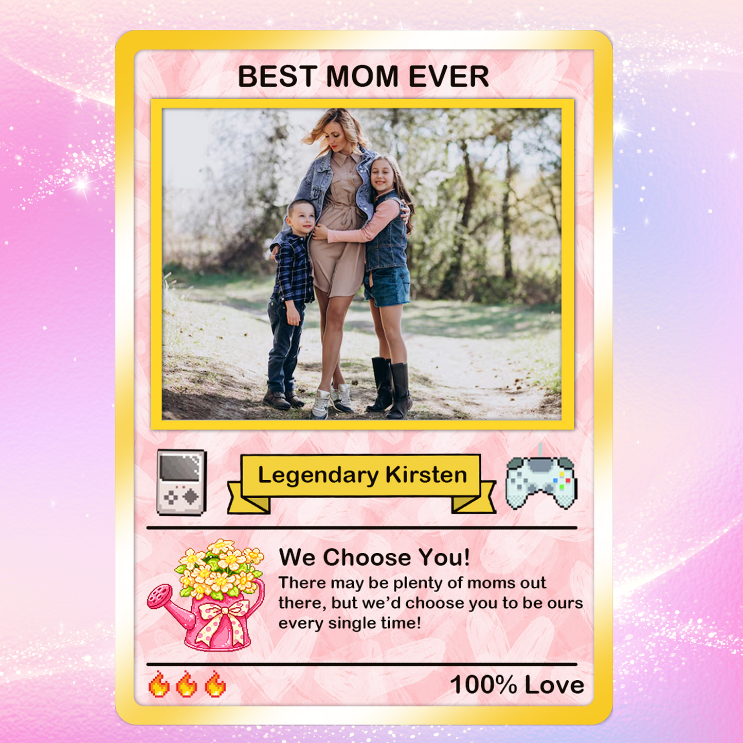 2026 Mother's Day Custom Pokemon Card - Ghibli Anime Style Personalized Pokemon Card for Mom - Customizable Trading Cards - CPC-80.B
