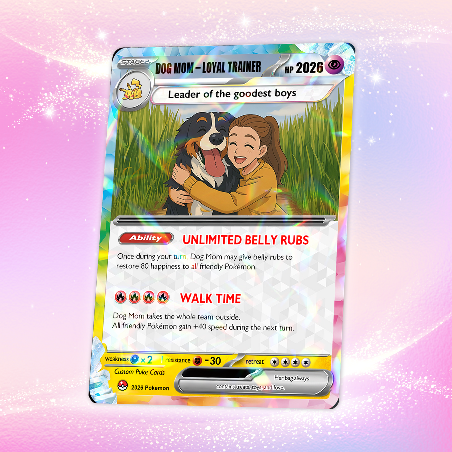 2026 Custom Dog Mom Pokémon Card | Mother’s Day Gift | Personalized Gift for Dog Lovers | Custom Pet Mom Anime Card - CPC-77.A