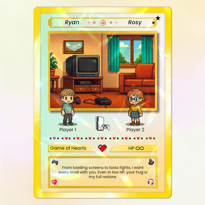 Custom Poke Card for Couple - Anime-Inspired Ghibli Aesthetic Pocket Monster Gift - Characters Customizable - CPC-21