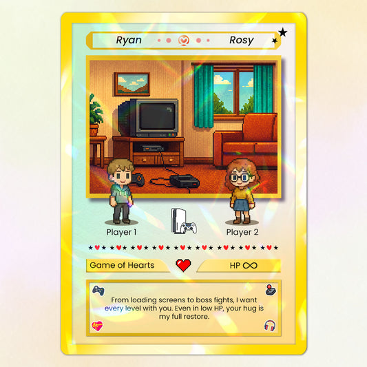 Custom Poke Card for Couple - Anime-Inspired Ghibli Aesthetic Pocket Monster Gift - Characters Customizable - CPC-21