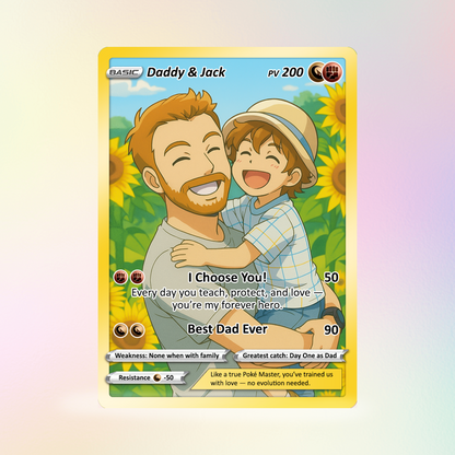 Best Dad Ever Pokemon Card, Custom Pokemon Card  - Anime-Inspired Personalized Pokemon Card for Dad - Perfect Gift for Dad - CPC-58
