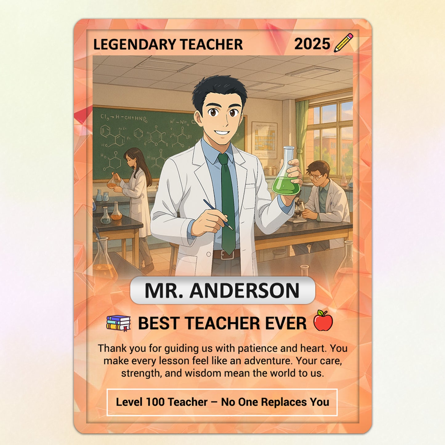 Custom Pokemon Cards Teacher Appreciation, Change Your Photo to Ghibli Style, Thank You Teacher Gift, Personalized Pokemon Cards - CPC-63