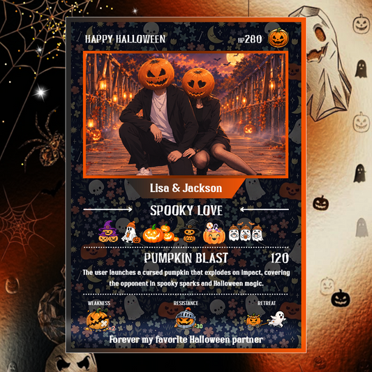 Halloween Custom Pokémon Cards with Anime Picture, Personalized Pokemon Cards, Gifts for Him and Her - CPC-hlw-01