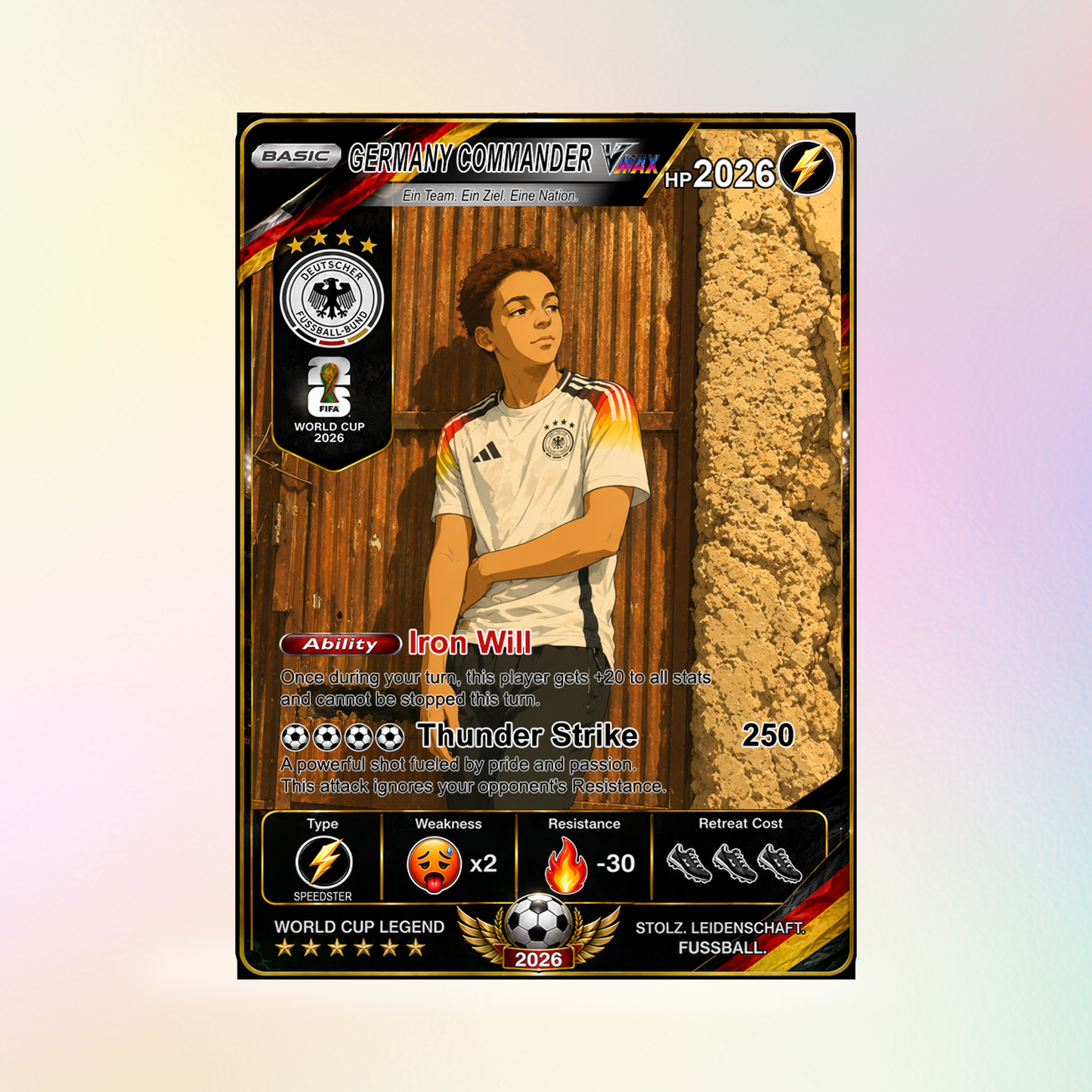World Cup 2026 Custom Soccer Card, Personalized Football Trading Card, Pokémon-Style Fan Card with Photo, Unique Gift for Soccer Fans - CPC-WC-GER