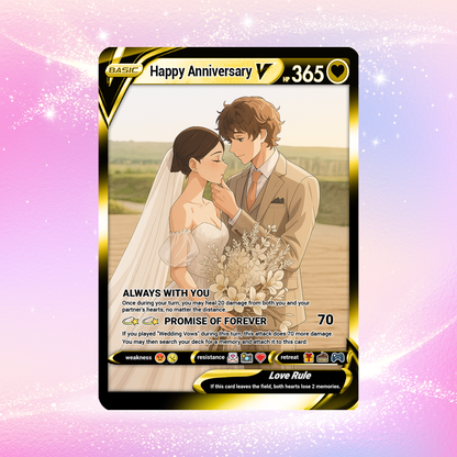 Happy Anniversary Personalized Pokémon Card, Anime Style Custom Pokémon Cards - CPC-03