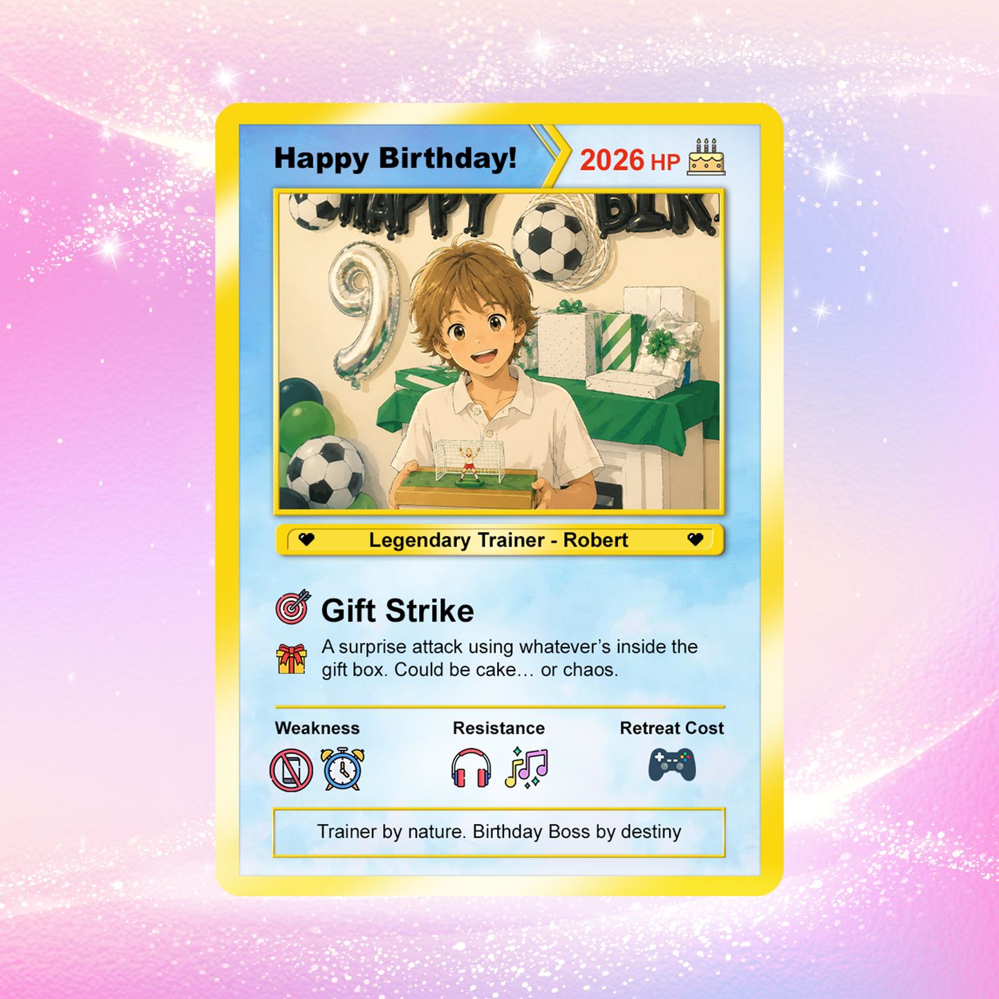 Personalized Pokémon Card for Date of Birth, Happy Birthday Custom Pokémon Card - CPC-43