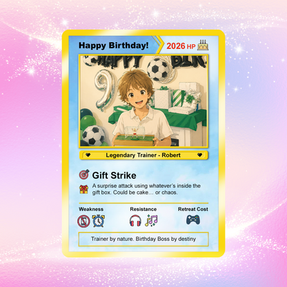 Personalized Pokémon Card for Date of Birth, Happy Birthday Custom Pokémon Card - CPC-43