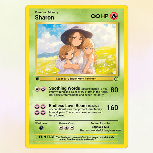 Pokemon Mommy Card - Mother's Day Custom Pokemon Card  - Anime-Inspired Personalized Pokemon Card for Mom | Customizable Trading Cards - CPC-37