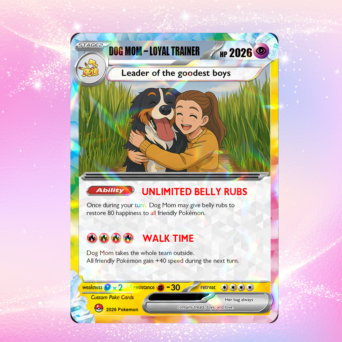 2026 Custom Dog Mom Pokémon Card | Mother’s Day Gift | Personalized Gift for Dog Lovers | Custom Pet Mom Anime Card - CPC-77.A