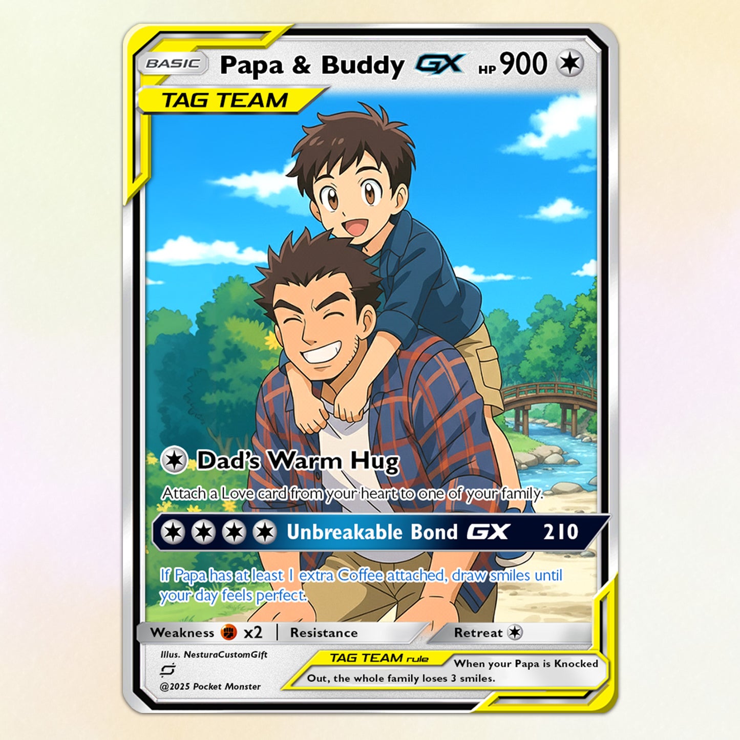 Custom Pokemon Card for Dad - Anime-Inspired Personalized Pokemon Card for Dad - Perfect Gift for Dad - CPC-60