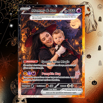 Custom Pokémon Card for Girlfriend & Wife, Halloween Anime Transformation Metal Card, Personalized Romantic Gift for Her, Custom Halloween Gift from Husband & Boyfriend - CPC-hlw-07