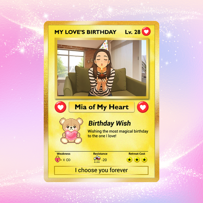 Anime Transformation Personalized Pokemon Card, Birthday Custom Pokemon Card for Couples, Customizable Pokemon Cards for Birthday - CPC-44