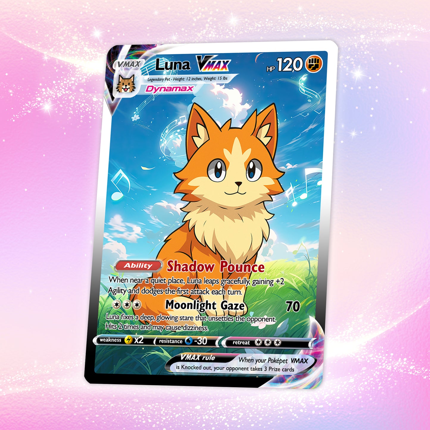 Custom Pokémon Card for Pet Lovers, Personalized Pokémon Card with Pet Photo for Dog Mom Cat Mom Dog Dad Cat Dad - CPC-48