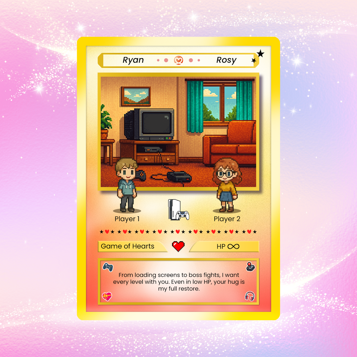 Custom Pokémon Card for Couple - Personalized Pokémon Card with Characters - Customizable Gift for Him and Her - CPC-21.A