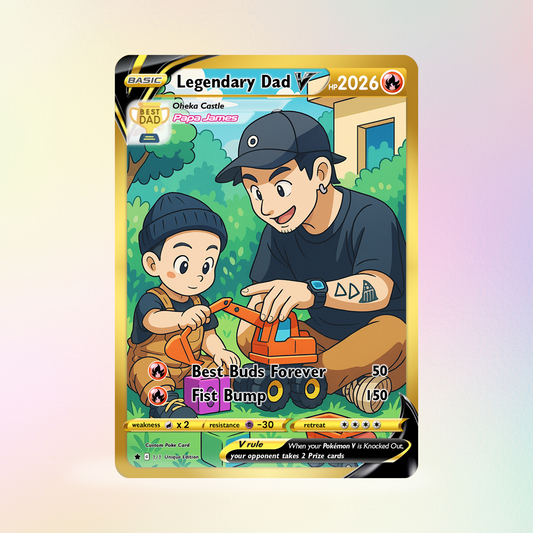 Best Dad Ever Pokemon Card, Custom Pokemon Card  - Anime-Inspired Personalized Pokemon Card for Dad - Perfect Gift for Dad - CPC-50