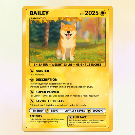 Deep Customizable Pokémon Card for Pet Lovers, Personalized Pokémon Card with Pet Photo for Dog Mom Cat Mom Dog Dad Cat Dad - CPC-09