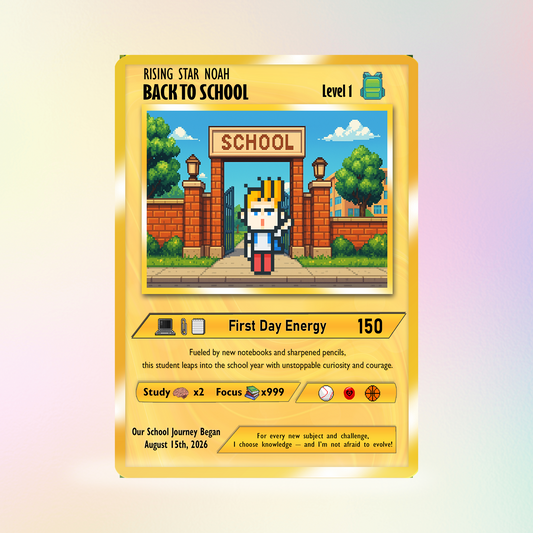 Back to School Custom Pokémon Card with Art Characters, Personalized Pokémon Card by Characters, Unique Gift for Pokémon Fans from Parents - CPC-146.B