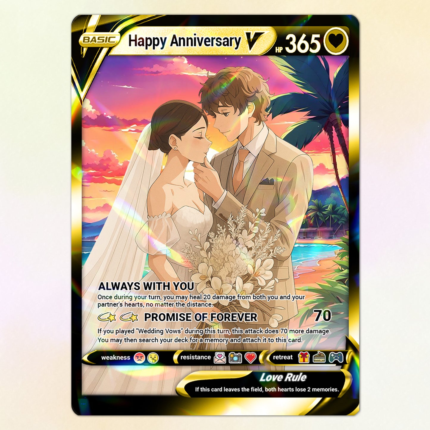 Happy Anniversary Personalized Pokémon Card, Anime Style Custom Pokémon Cards - CPC-03