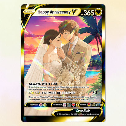 Happy Anniversary Personalized Pokémon Card, Anime Style Custom Pokémon Cards - CPC-03