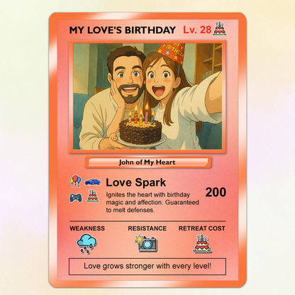 Customizable Pokemon Cards for Birthday, Anime Transformation Personalized Pokemon Card, Birthday Custom Pokemon Card for Couples - CPC-45