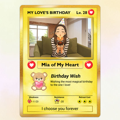 Anime Transformation Personalized Pokemon Card, Birthday Custom Pokemon Card for Couples, Customizable Pokemon Cards for Birthday - CPC-44