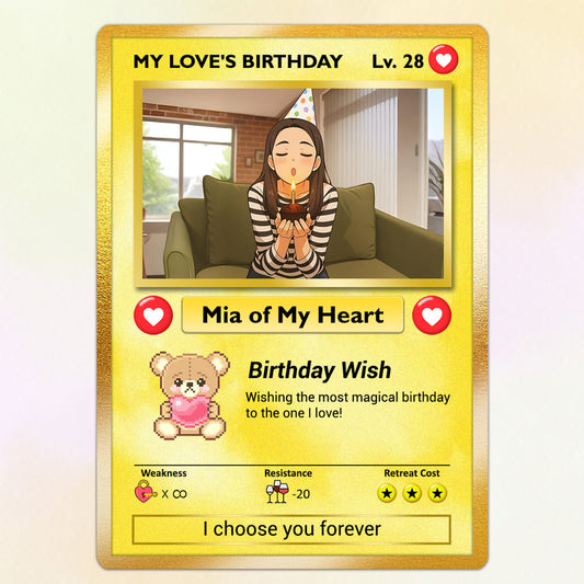 Anime Transformation Personalized Pokemon Card, Birthday Custom Pokemon Card for Couples, Customizable Pokemon Cards for Birthday - CPC-44