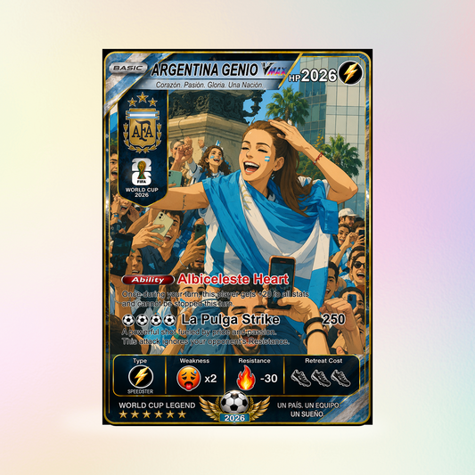 Custom World Cup 2026 Soccer Card, Personalized Football Trading Card, Pokémon-Style Fan Card with Photo, Unique Gift for Soccer Fans - CPC-WC-ARG