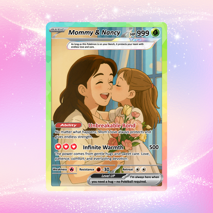 Mother's Day Custom Pokemon Card - Anime-Inspired Personalized Pokemon   Custom Poke Cards