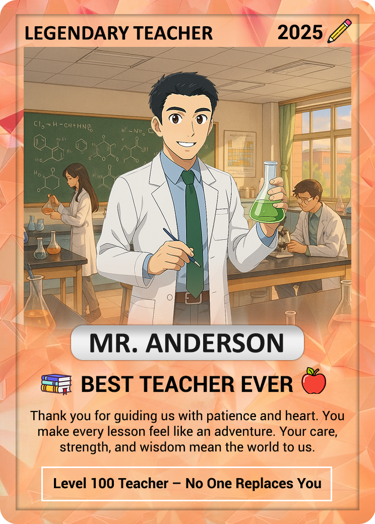 Custom Pokemon Cards Teacher Appreciation, Change Your Photo to Ghibli Style, Thank You Teacher Gift, Personalized Pokemon Cards - CPC-63